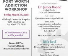 La Hacienda Treatment Center Dr. James Boone Fort Worth Addiction Workshop