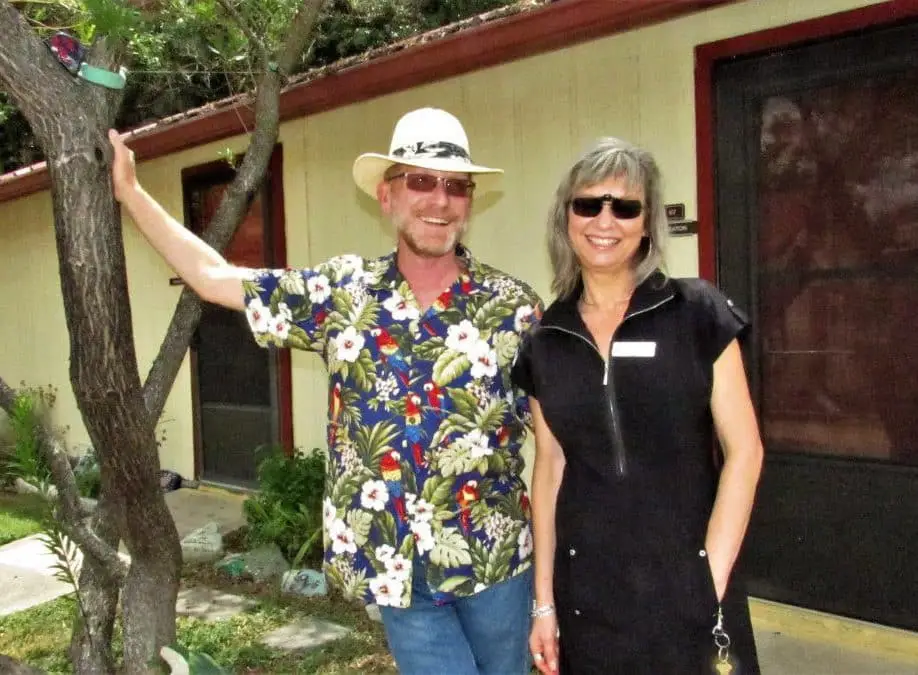 La Hacienda Alumni Support Representatives Dale Trees (left) and Sabine Kuenzel.