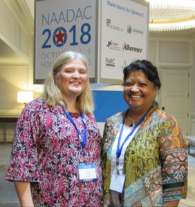 Carla Allen and Mary Reyes at NAADAC 2018