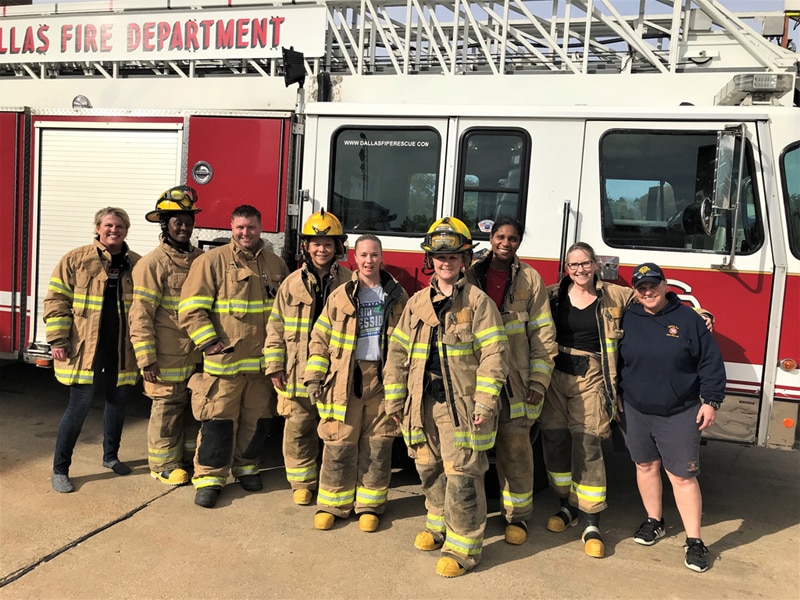 Outreach Coordinator Ashley Martel, fourth from right, and the other treatment professionals who participated in "Into the Flames."