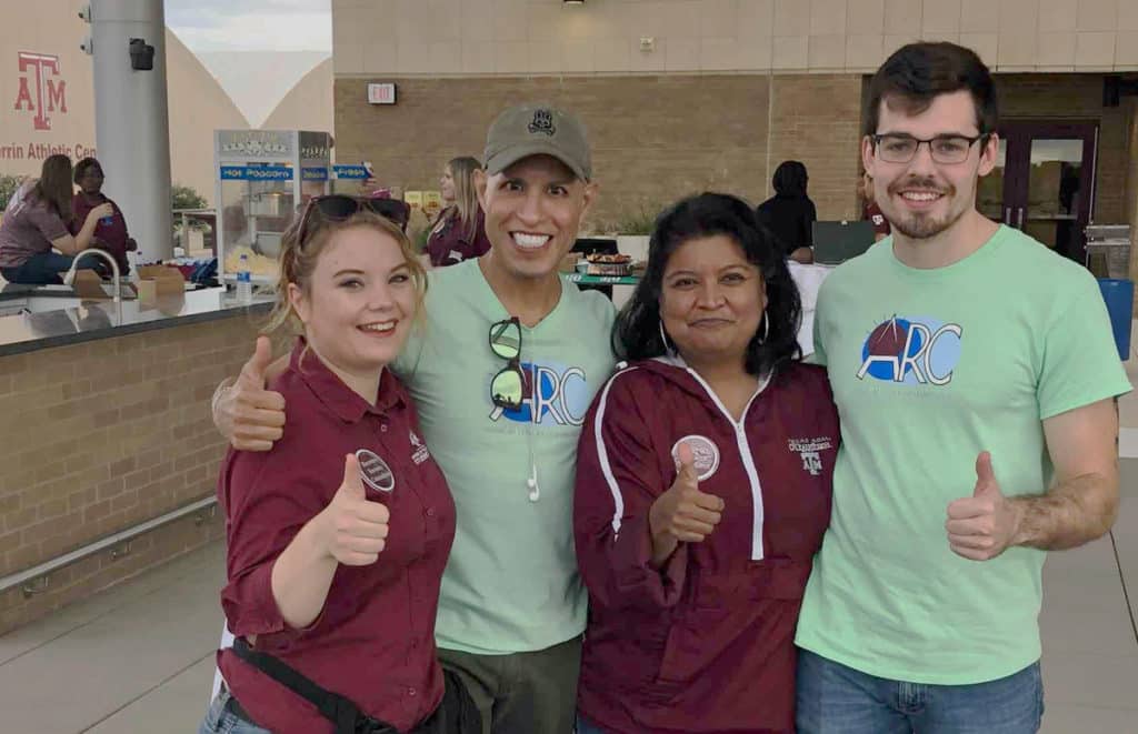 Mary Reyes (second from right) and members of the Aggie Recovery Community