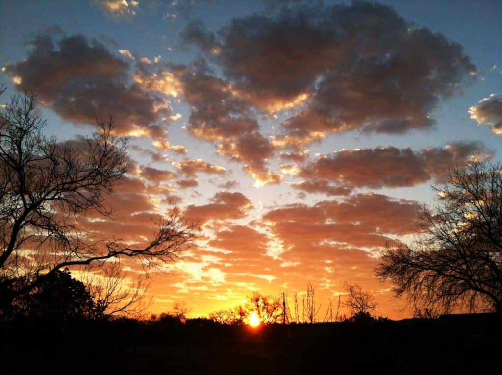 Winter sunrise in the Texas Hill Country