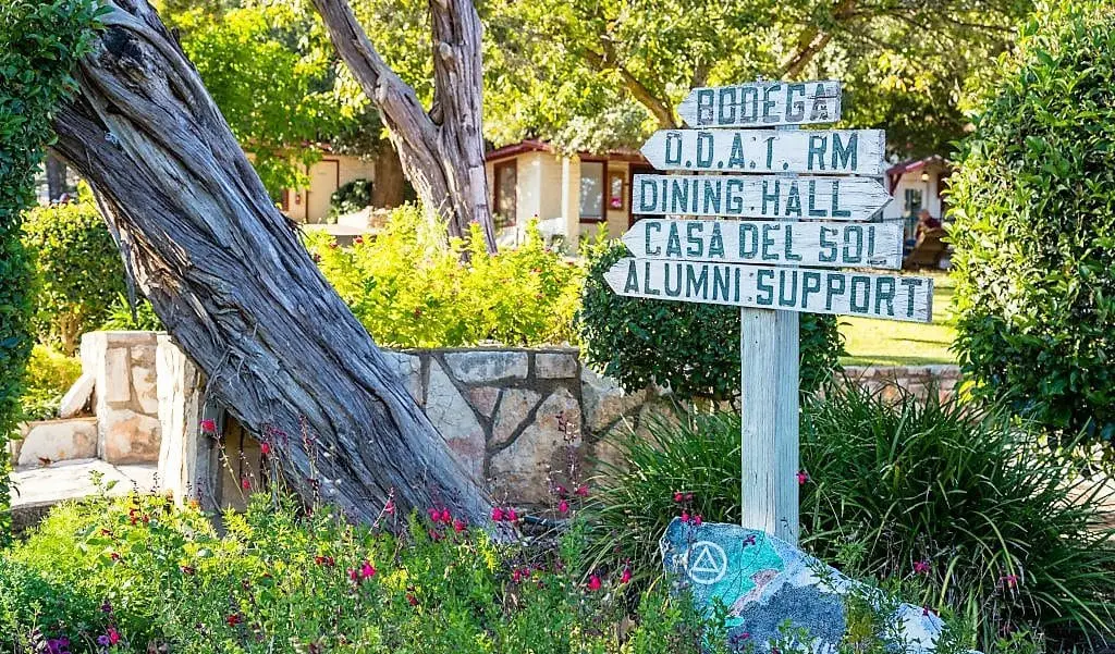 Direction signs on the La Hacienda campus