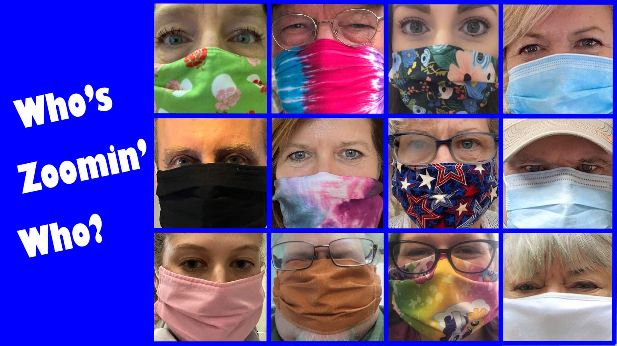 photos of staff wearing mouth nose masks