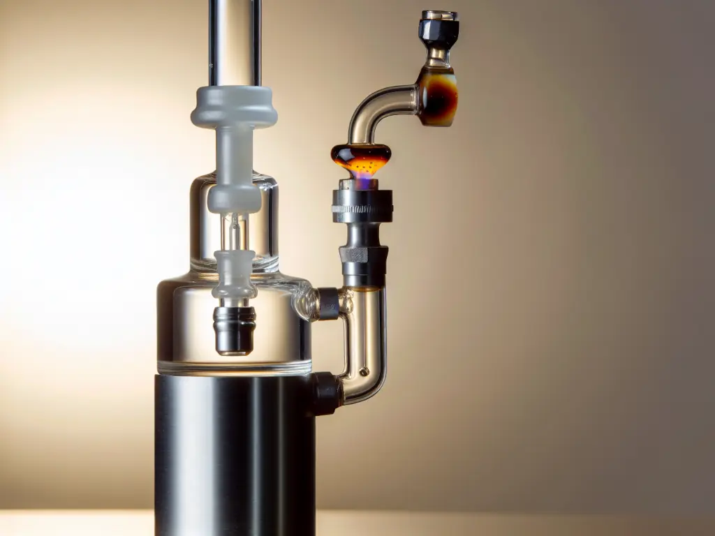 Traditional Dab Rig With A Heated Nail And Water Pipe For Vaporizing Cannabis Concentrates | La Hacienda