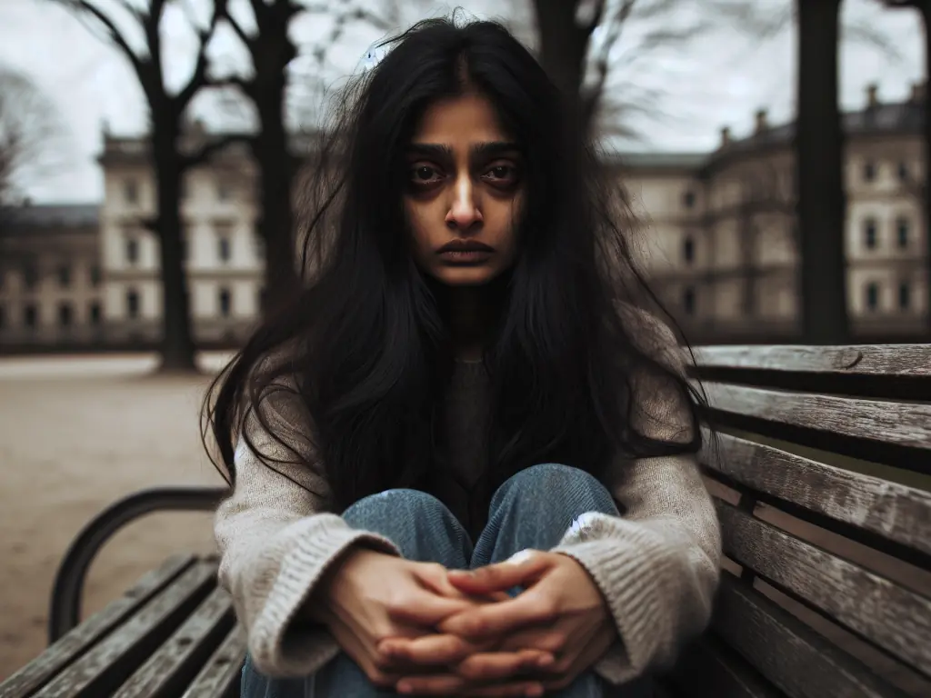 A Woman Sitting Alone With A Sad Expression, Showing Signs Mental Disorders And Depression | La Hacienda